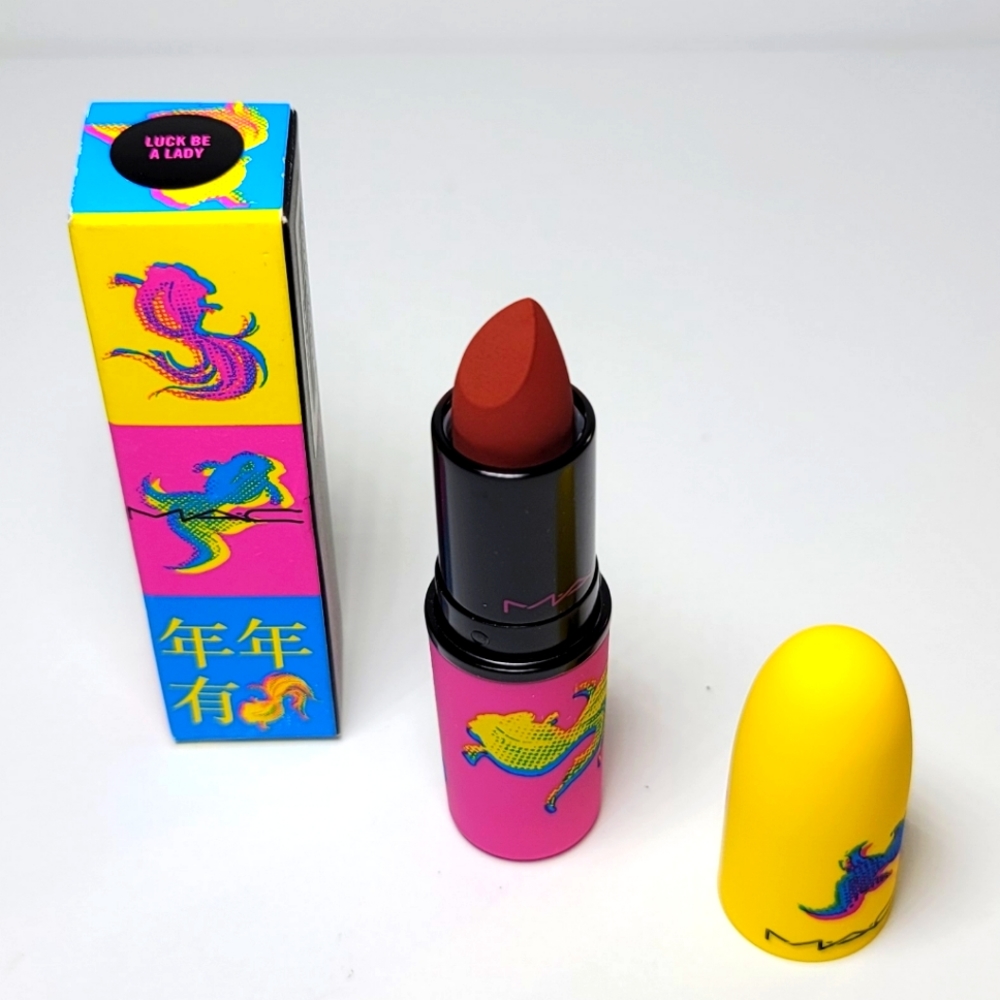 MAC Moon Masterpiece Lunar New Year Powder Kiss Lipstick Luck Be A Lady